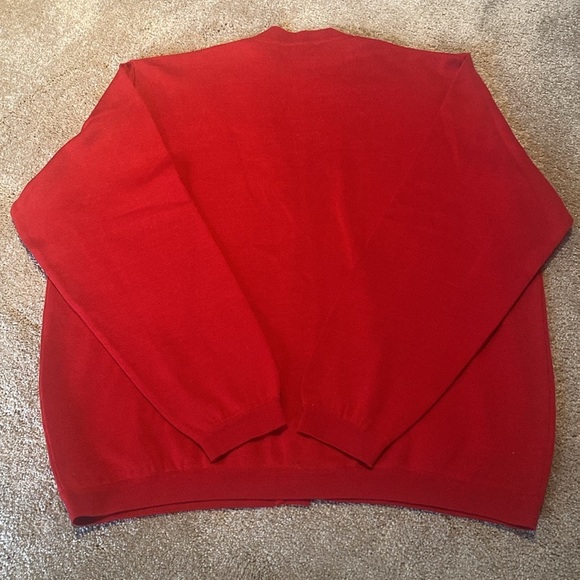 St Croix Made in USA Preppy Collegiate Button Cotton Blend Cardigan Red Sz XL - Picture 7 of 8